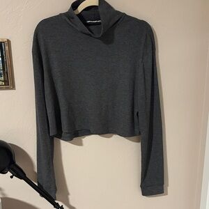 Double Zero Charcoal Waffle Turtleneck